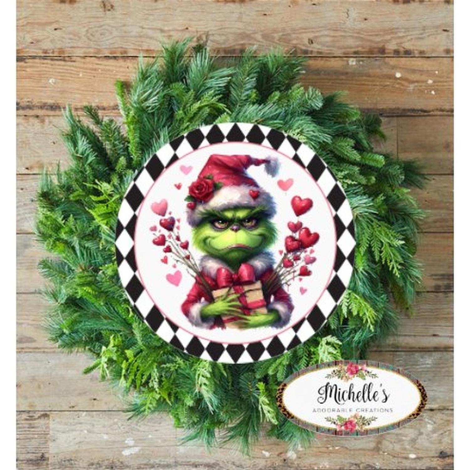 Shop For Valentine Green Monster Hearts Sign - Wreath Enhancement at Michelle's aDOORable Creations