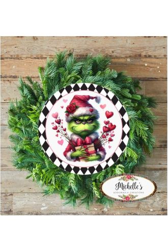 Shop For Valentine Green Monster Hearts Sign - Wreath Enhancement at Michelle's aDOORable Creations