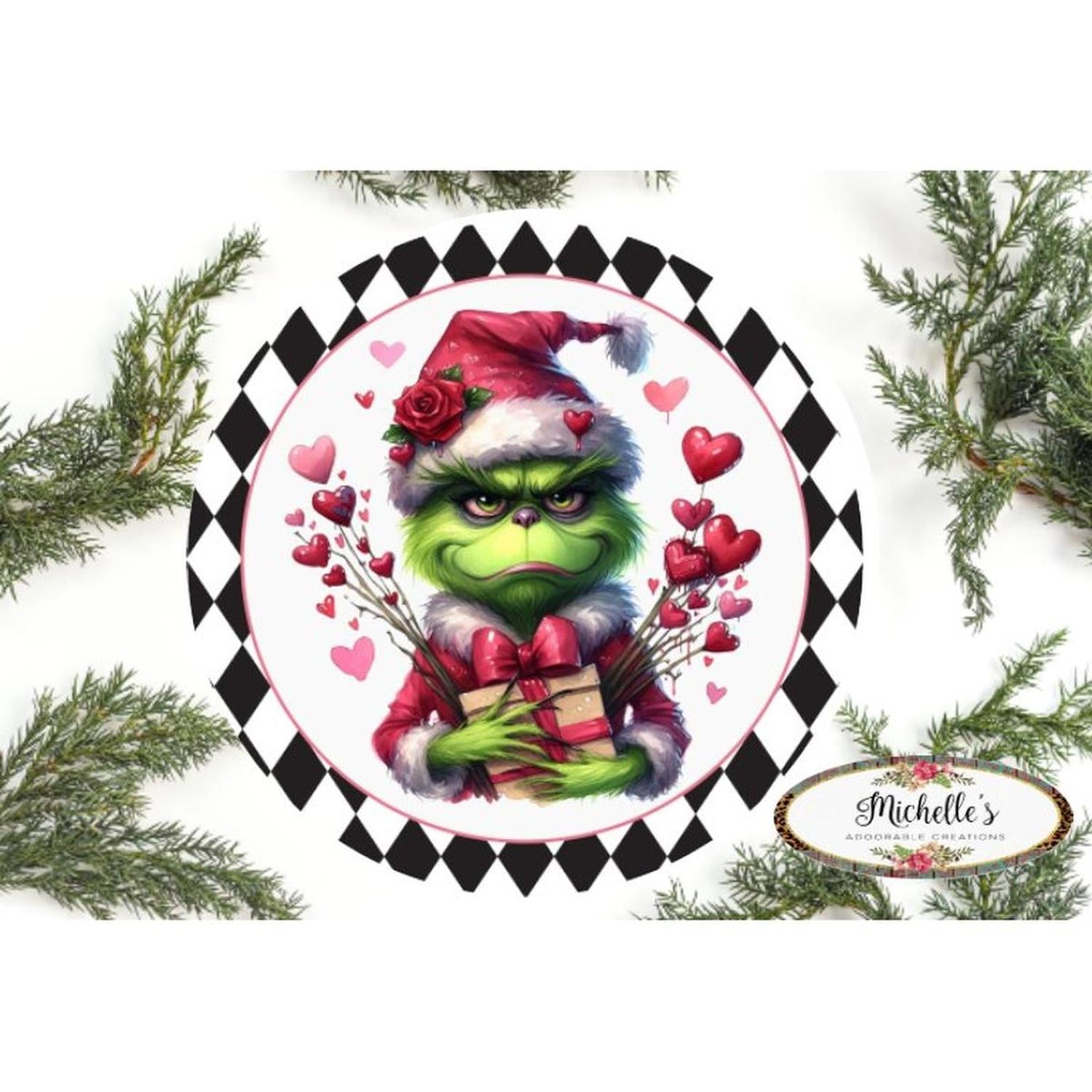 Shop For Valentine Green Monster Hearts Sign - Wreath Enhancement at Michelle's aDOORable Creations