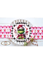 Valentine Green Monster Hearts Sign - Wreath Enhancement - Michelle's aDOORable Creations - Signature Signs