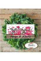 Valentine Hugs and Kisses Coffee Sign - Wreath Enhancement - Michelle's aDOORable Creations - Signature Signs