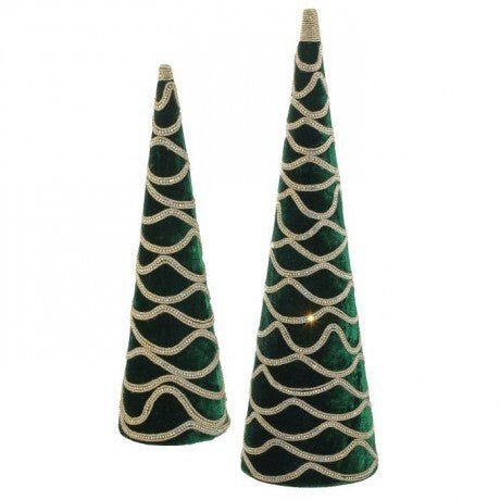 Shop For Velvet Jewel Cone Tree: Dark Green at Michelle's aDOORable Creations