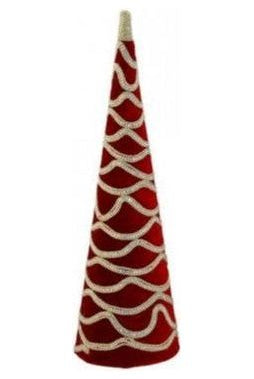 Velvet Jewel Cone Tree: Dark Red - Michelle's aDOORable Creations - Holiday Ornaments