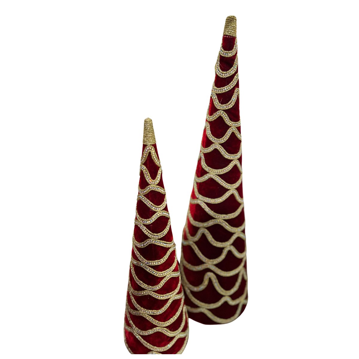 Shop For Velvet Jewel Cone Tree: Dark Red at Michelle's aDOORable Creations