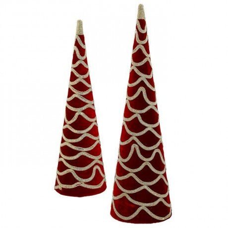 Shop For Velvet Jewel Cone Tree: Dark Red at Michelle's aDOORable Creations