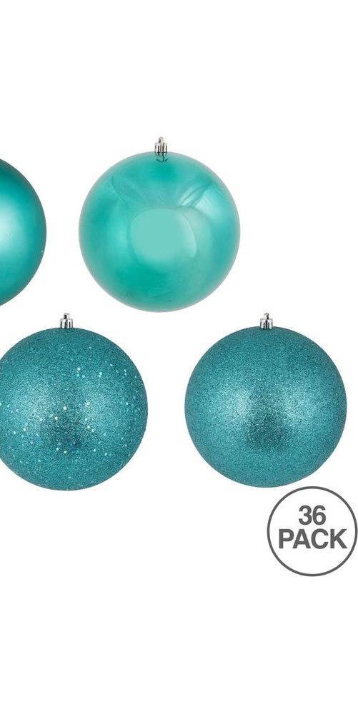 Vickerman 1" Teal 4 Asst Finish (Set of 36) - Michelle's aDOORable Creations - Holiday Ornaments