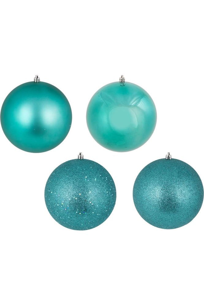 Vickerman 1" Teal 4 Asst Finish (Set of 36) - Michelle's aDOORable Creations - Holiday Ornaments