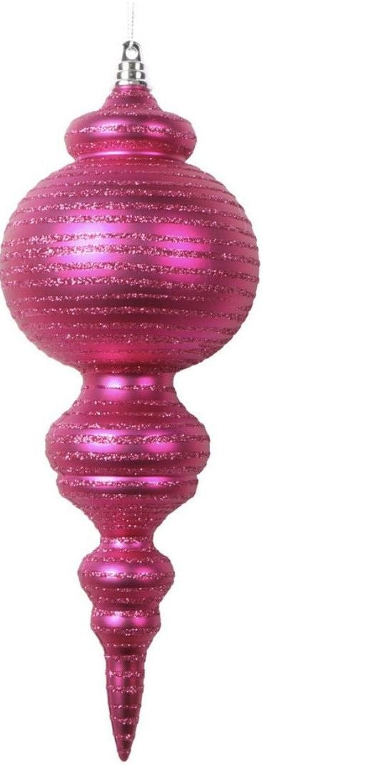 Vickerman 10" Matte Fuchsia Finial Ornament (Set of 2) - Michelle's aDOORable Creations - Holiday Ornaments