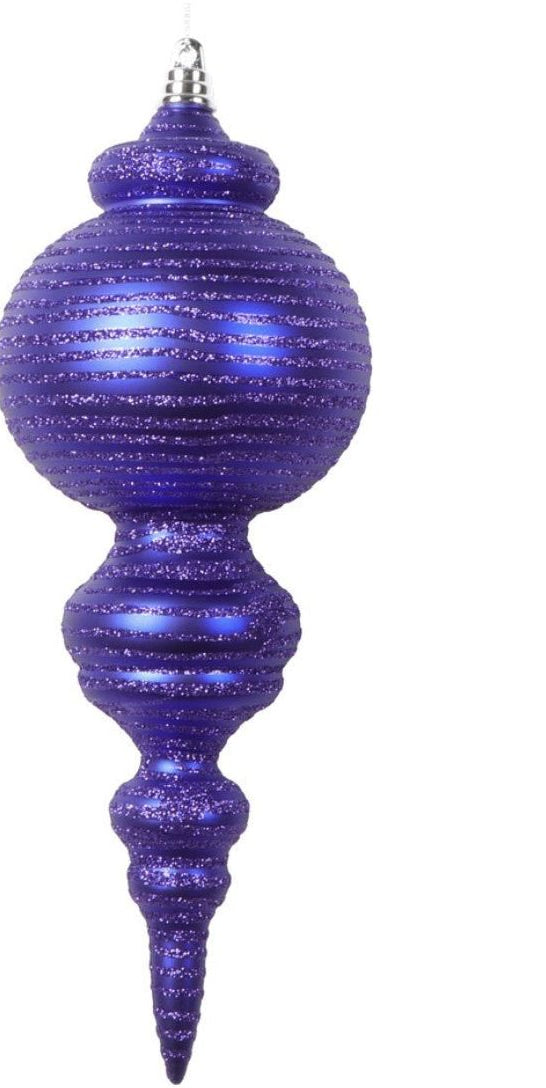 Vickerman 10" Matte Purple Finial Ornament (Set of 2) - Michelle's aDOORable Creations - Holiday Ornaments
