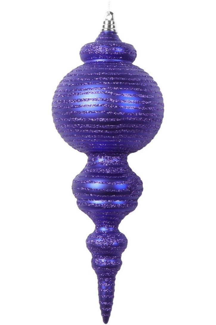 Vickerman 10" Matte Purple Finial Ornament (Set of 2) - Michelle's aDOORable Creations - Holiday Ornaments