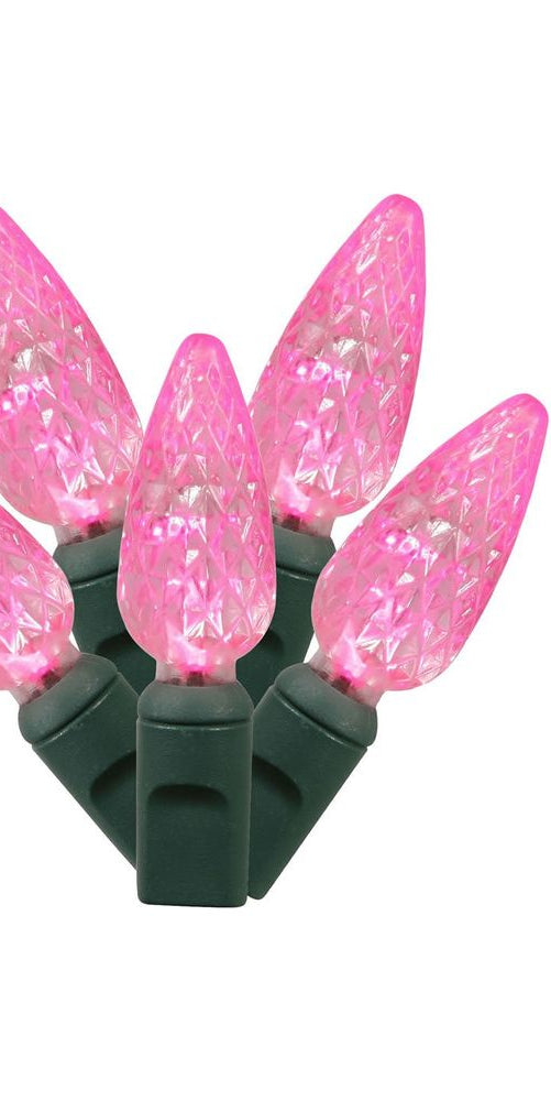 Vickerman 100 Pink C6 LED Single Mode Christmas Lights - Michelle's aDOORable Creations - Christmas Decor