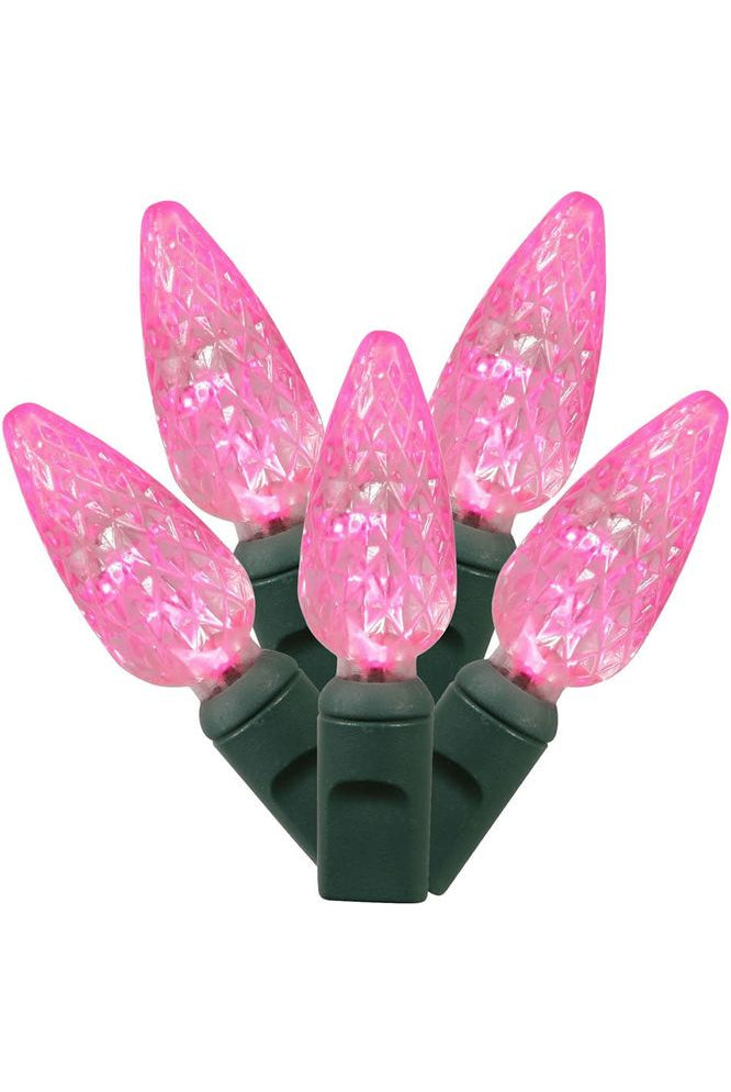 Vickerman 100 Pink C6 LED Single Mode Christmas Lights - Michelle's aDOORable Creations - Christmas Decor