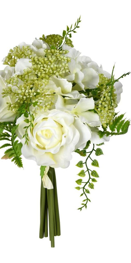 Vickerman 12'' Artificial White Rose Bouquet (Pack of 2) - Michelle's aDOORable Creations - Sprays and Picks