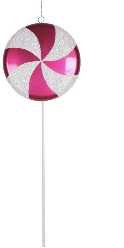Vickerman 17" Cerise-White Candy Lollipop - Michelle's aDOORable Creations - Holiday Ornaments