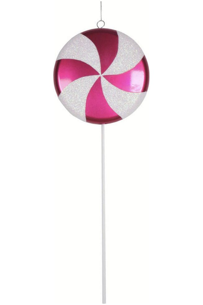 Vickerman 17" Cerise-White Candy Lollipop - Michelle's aDOORable Creations - Holiday Ornaments