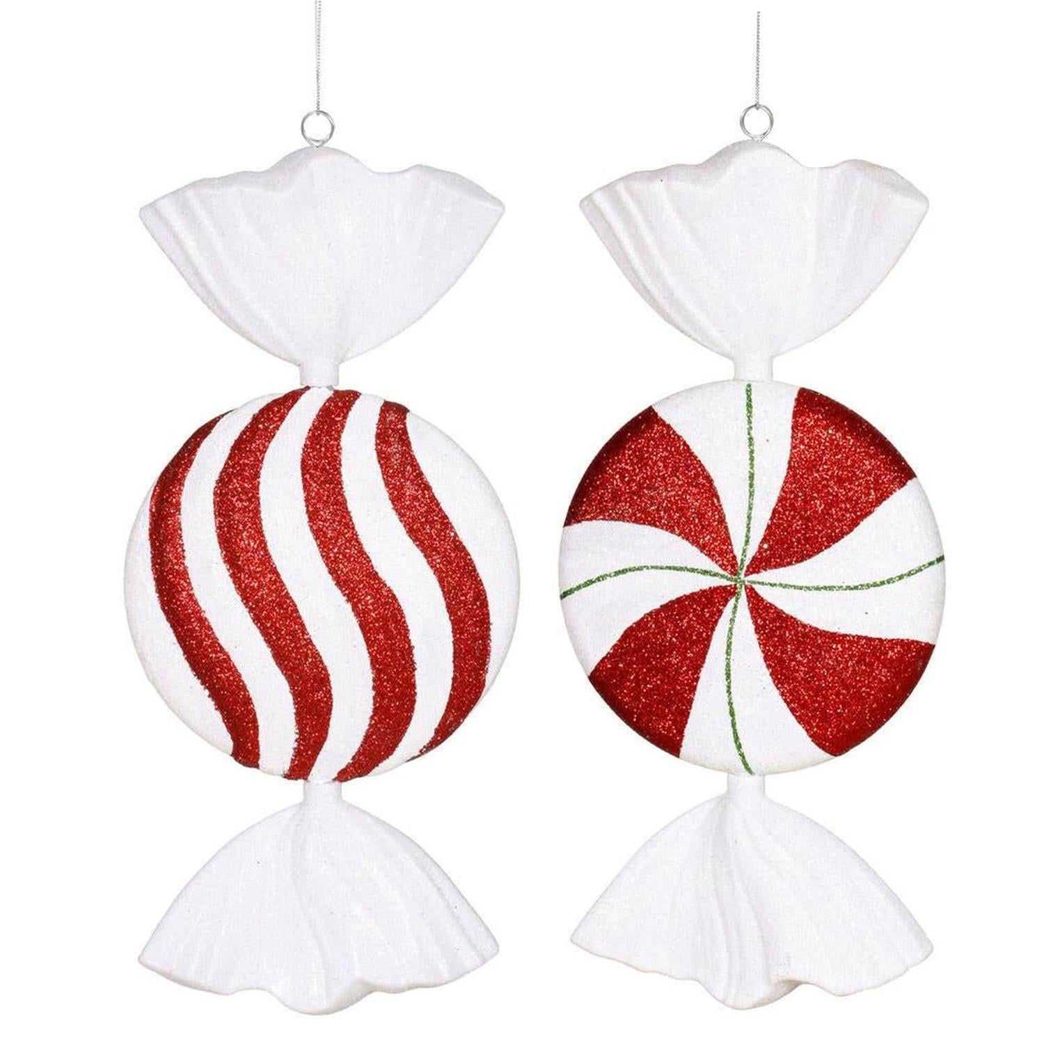 18" Peppermint Candy Ornaments (2 Assorted)