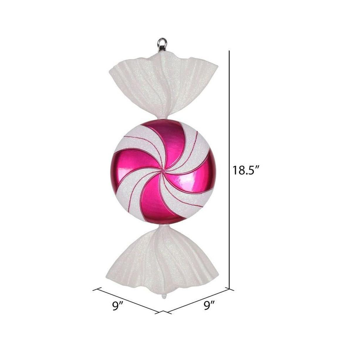 Shop For Hot Pink Cerise - White Swirl Candy Ornament at Michelle's aDOORable Creations