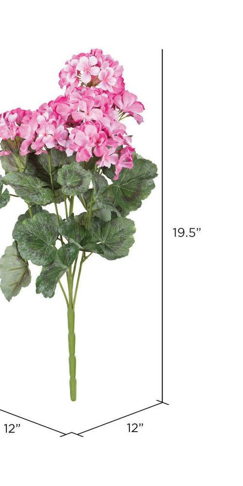 Vickerman 19.5" Artificial Light Pink Geranium Bush - Michelle's aDOORable Creations - Sprays and Picks