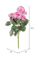 Vickerman 19.5" Artificial Light Pink Geranium Bush - Michelle's aDOORable Creations - Sprays and Picks