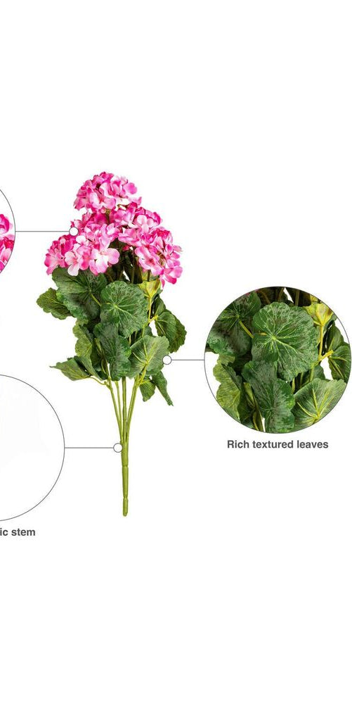 Vickerman 19.5" Artificial Light Pink Geranium Bush - Michelle's aDOORable Creations - Sprays and Picks