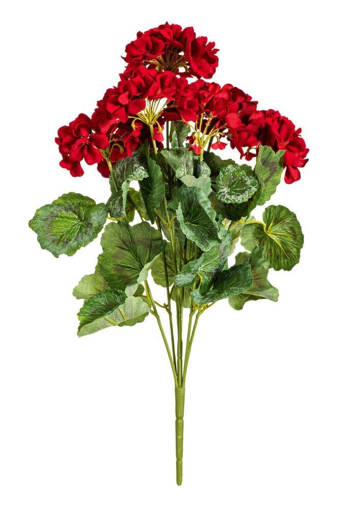 Shop For Vickerman 19.5" Artificial Red Geranium Bush at Michelle's aDOORable Creations