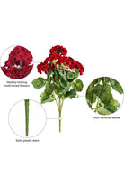 Vickerman 19.5" Artificial Red Geranium Bush - Michelle's aDOORable Creations - Sprays and Picks