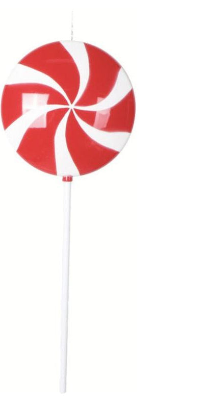 Vickerman 26" Flat Round Lollipop On Stick: Red - Michelle's aDOORable Creations - Holiday Ornaments