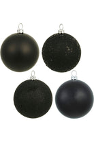 Vickerman 2.75" Black 4-Finish Ball Ornament Assortment (Set of 20) - Michelle's aDOORable Creations - Holiday Ornaments