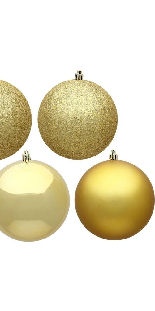 Vickerman 2.75" Gold 4-Finish Ball Ornament Assortment (Set of 20) - Michelle's aDOORable Creations - Holiday Ornaments