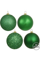 Shop For Vickerman 2.75" Green 4-Finish Ball Ornament Assortment (Set of 20) N590704