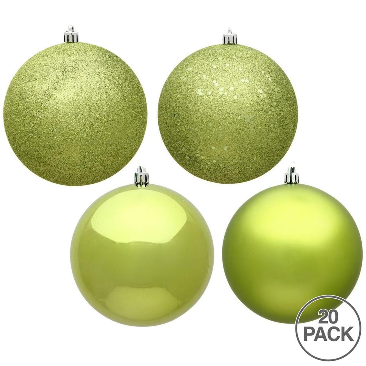 Lime Green Christmas Ball Ornament Assortment (Set of 20)