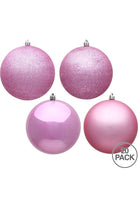 Vickerman 2.75" Pink 4-Finish Ball Ornament Assortment (Set of 20) - Michelle's aDOORable Creations - Holiday Ornaments