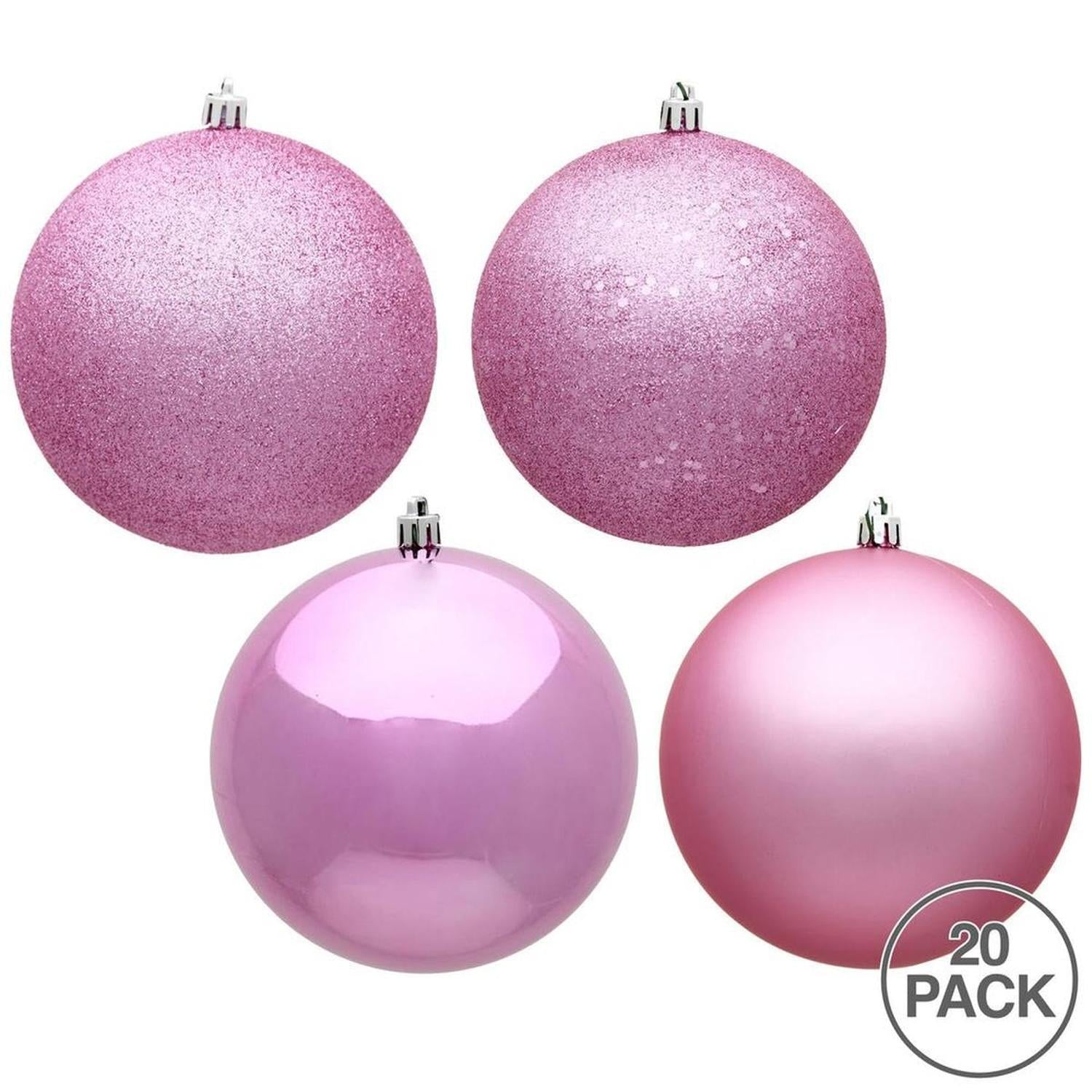 Pink Christmas Ball Ornament Assortment (Set of 20)