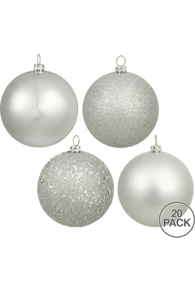 Shop For Vickerman 2.75" Silver 4-Finish Ball Ornament Assortment (Set of 20) N590707