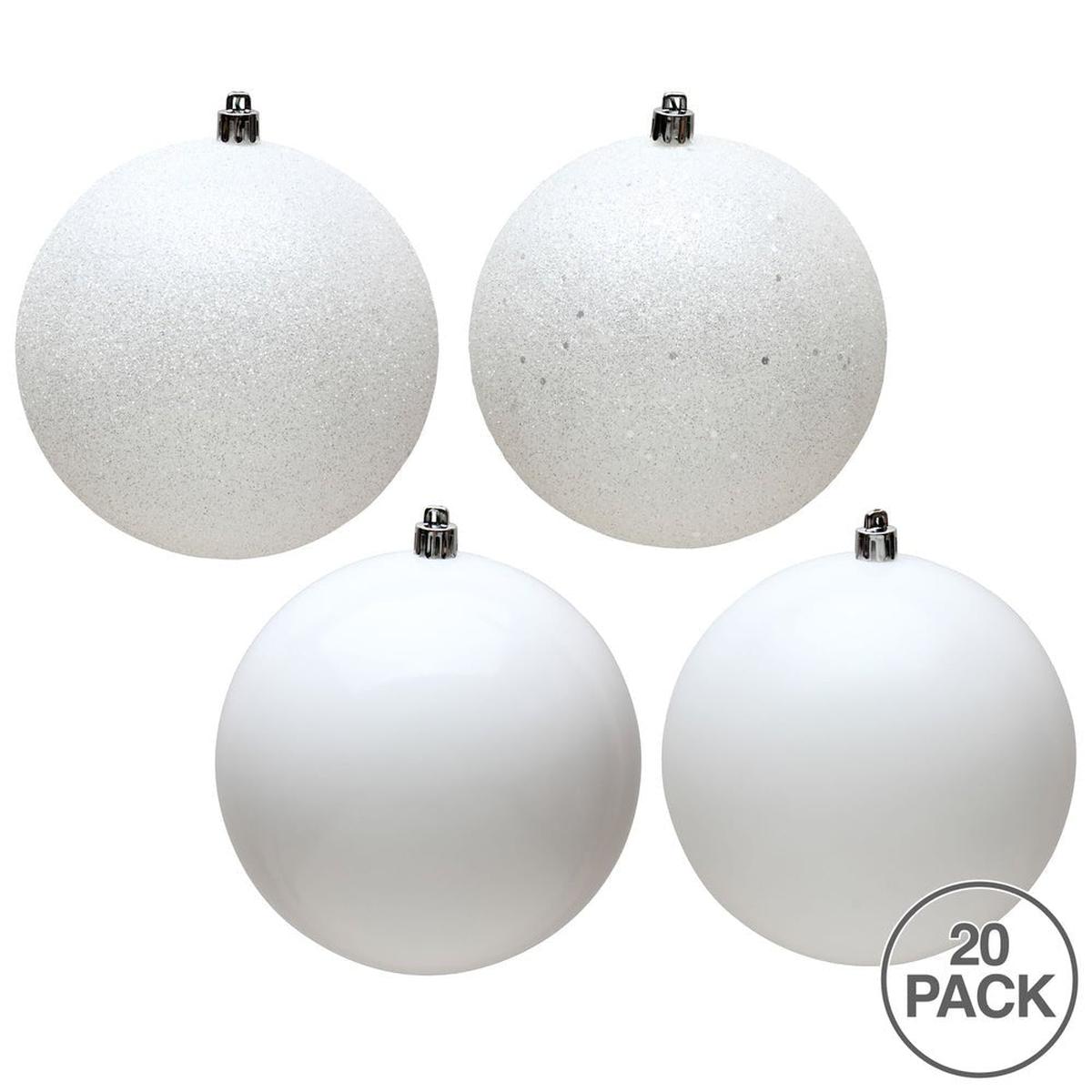 Shop For White 4 - Finish Ball Ornament Assortment (Set of 20) at Michelle's aDOORable Creations