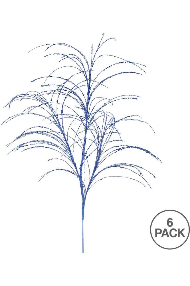 Vickerman 34" Glitter Grass Artificial Christmas Spray: Blue (Bag of 6) - Michelle's aDOORable Creations - Sprays and Picks