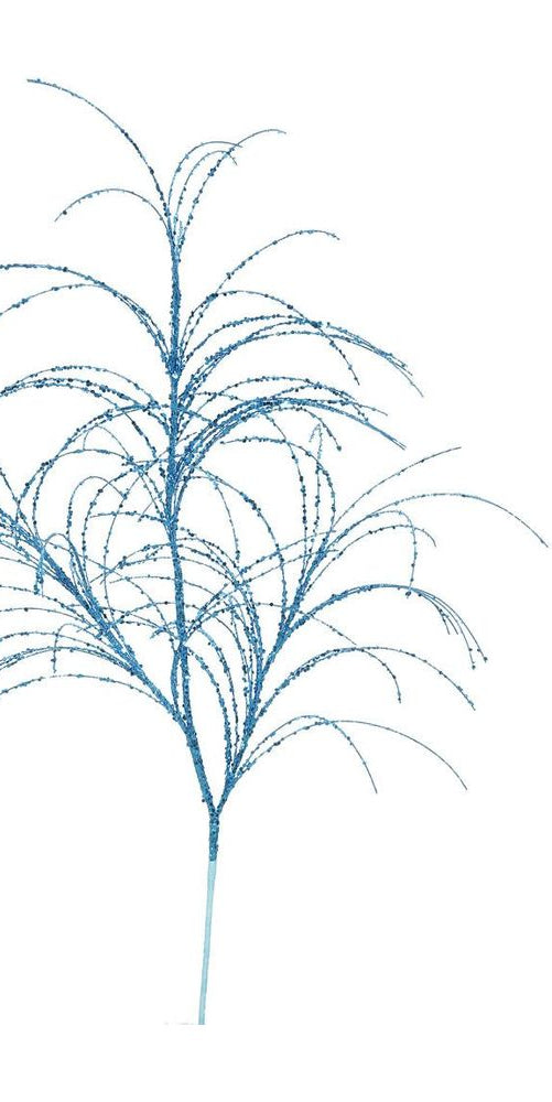 Vickerman 34" Glitter Grass Artificial Christmas Spray: Turquoise (Bag of 6) - Michelle's aDOORable Creations - Sprays and Picks
