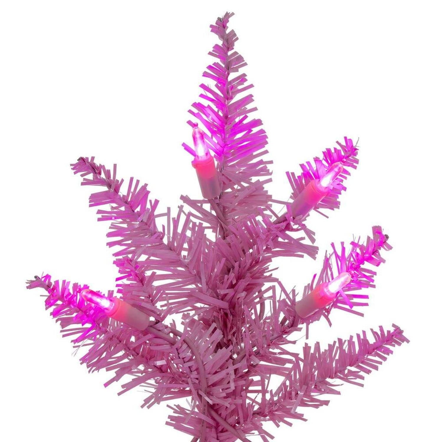 Vickerman 36" Plastic Fir LED Light Christmas Tree in Pink