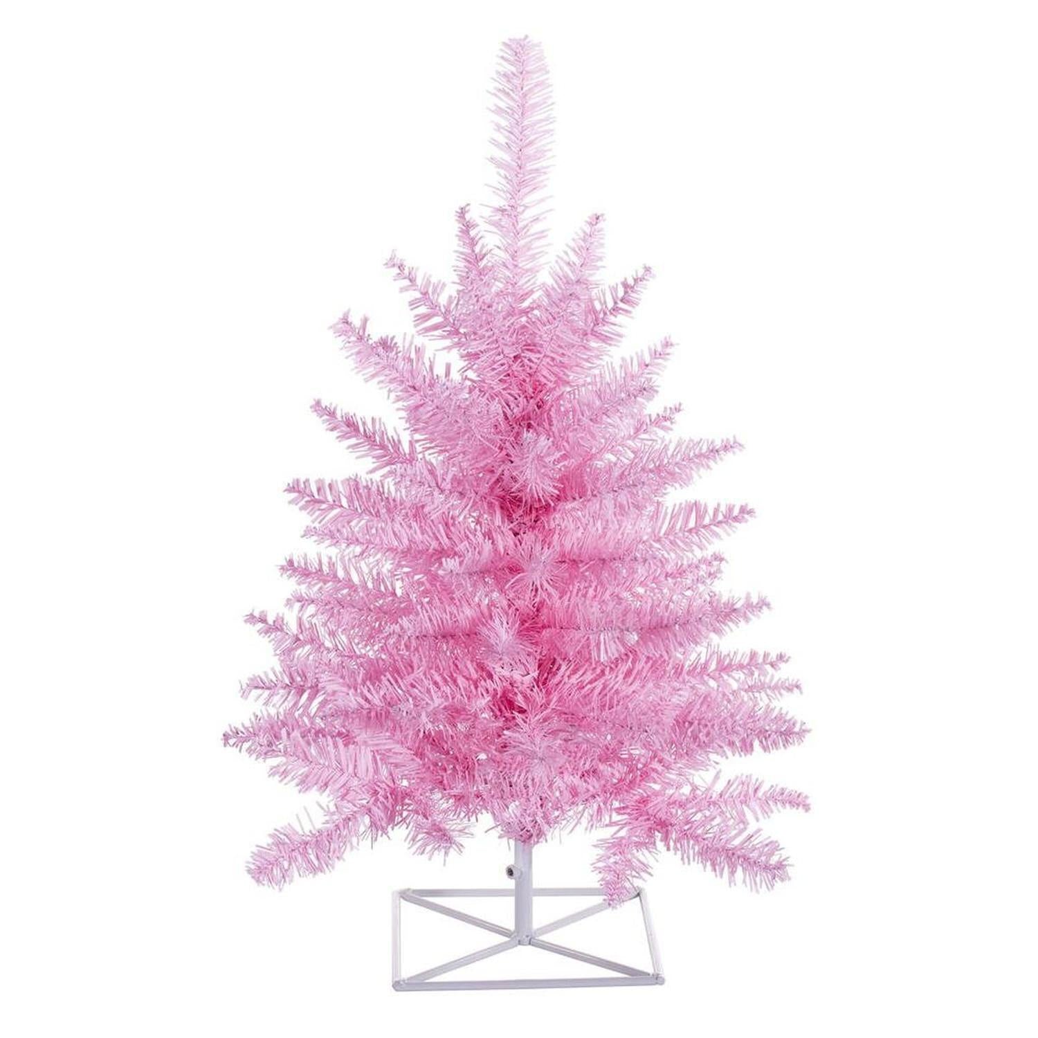 Vickerman 36" Plastic Fir Unlit Artificial Christmas Tree in Pink