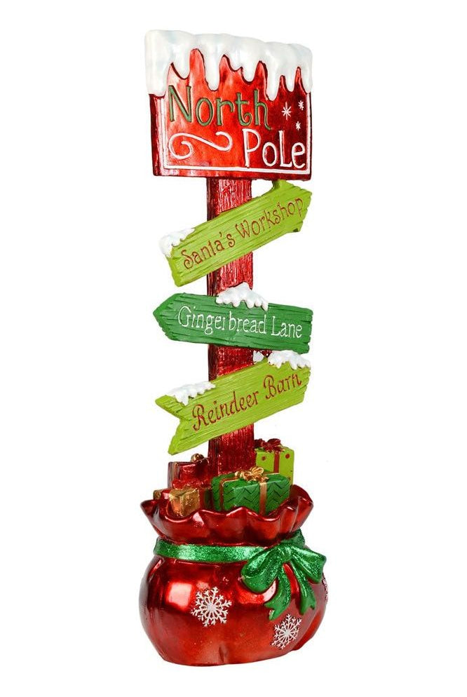 Shop For Vickerman 37" Red Green North Pole Direction Sign JR172238