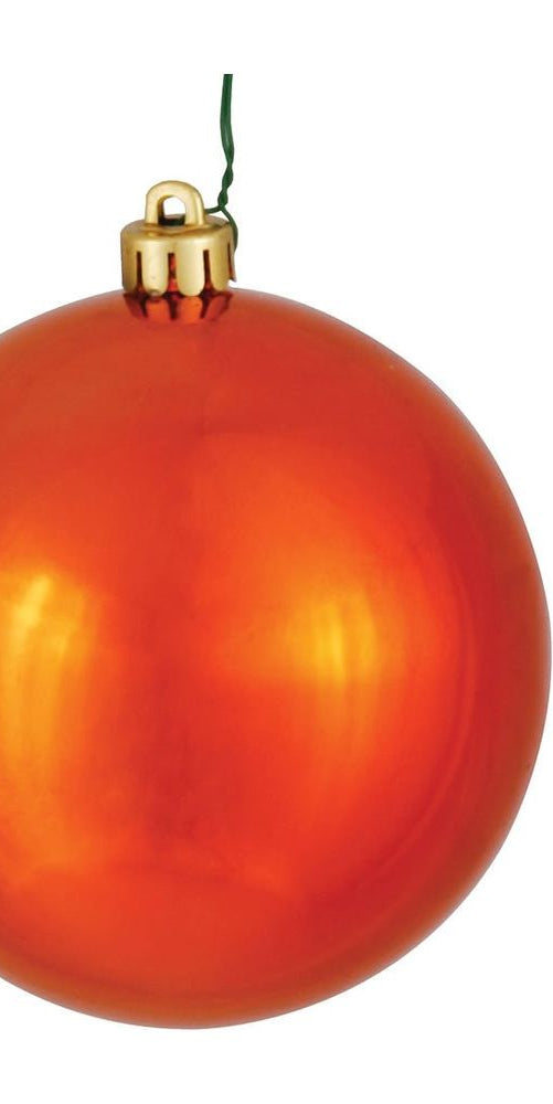 Vickerman 4" Burn Orange Shiny Ball Ornament (6 pack) - Michelle's aDOORable Creations - Holiday Ornaments