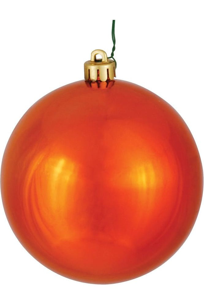 Vickerman 4" Burn Orange Shiny Ball Ornament (6 pack) - Michelle's aDOORable Creations - Holiday Ornaments