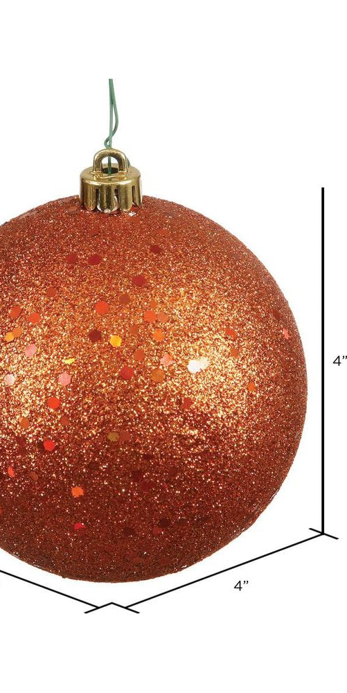 Vickerman 4" Burnish Orange Sequin Ball Ornament (6 pack) - Michelle's aDOORable Creations - Holiday Ornaments
