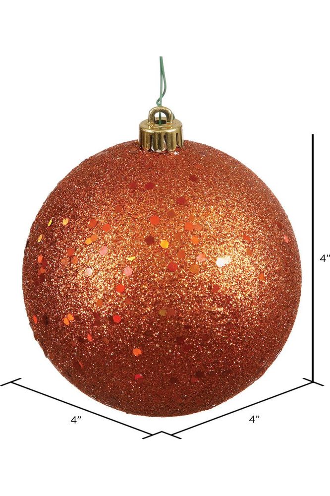 Vickerman 4" Burnish Orange Sequin Ball Ornament (6 pack) - Michelle's aDOORable Creations - Holiday Ornaments