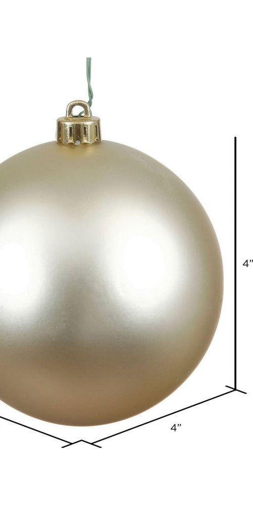 Vickerman 4" Champagne Matte Ball Christmas Tree Ornament (6 pack) - Michelle's aDOORable Creations - Holiday Ornaments