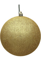 Vickerman 4" Gold Glitter Ball Christmas Tree Ornament (6 pack) - Michelle's aDOORable Creations - Holiday Ornaments