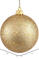 Vickerman 4" Gold Sequin Ball Christmas Tree Ornament (6 pack) - Michelle's aDOORable Creations - Holiday Ornaments