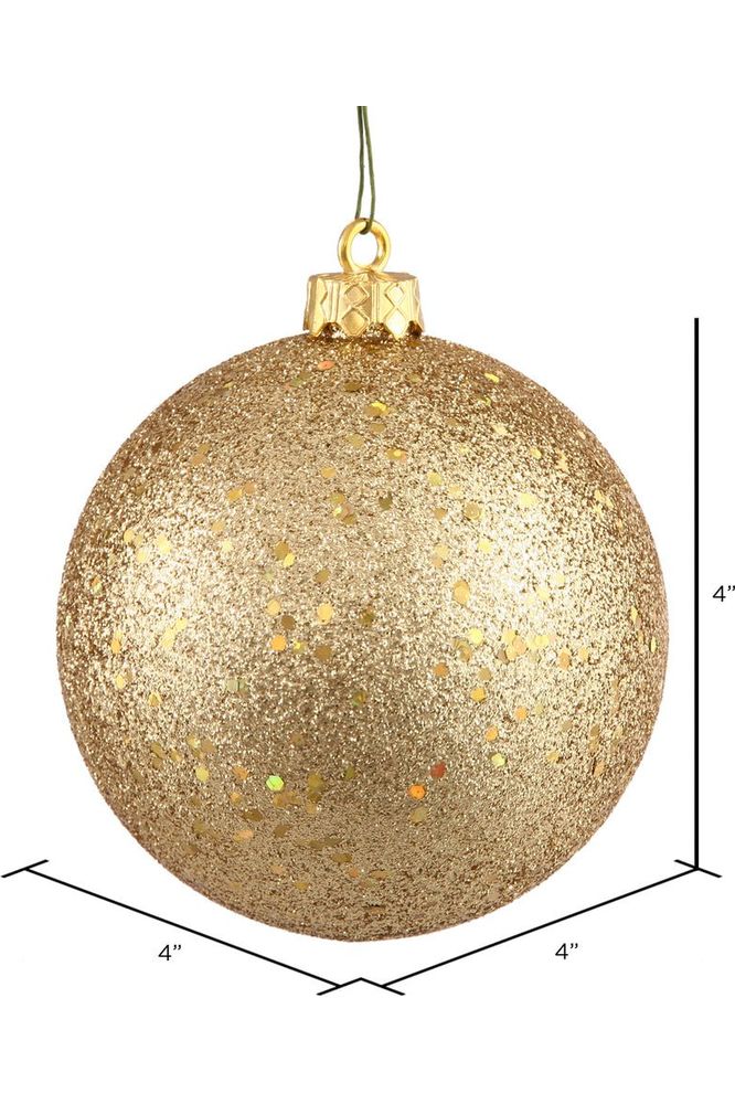 Vickerman 4" Gold Sequin Ball Christmas Tree Ornament (6 pack) - Michelle's aDOORable Creations - Holiday Ornaments
