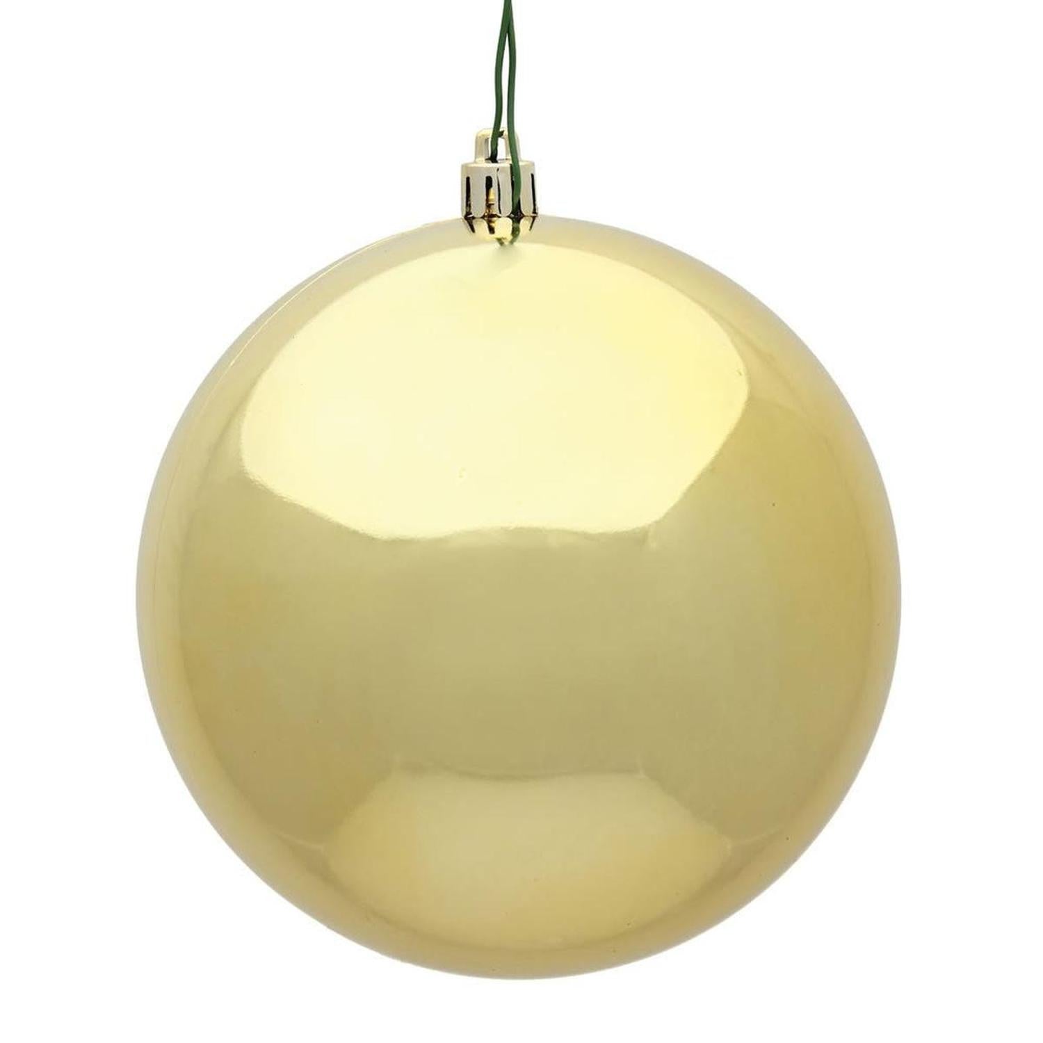 Gold Shiny Ball Christmas Ornaments (6 pack)