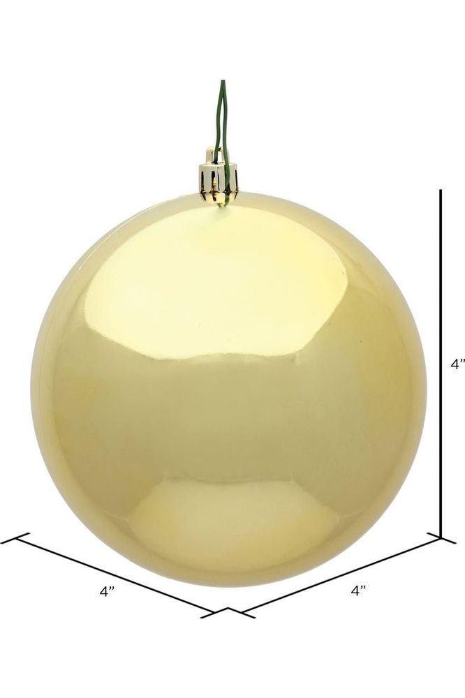 Vickerman 4" Gold Shiny Ball Christmas Tree Ornament (6 pack) - Michelle's aDOORable Creations - Holiday Ornaments